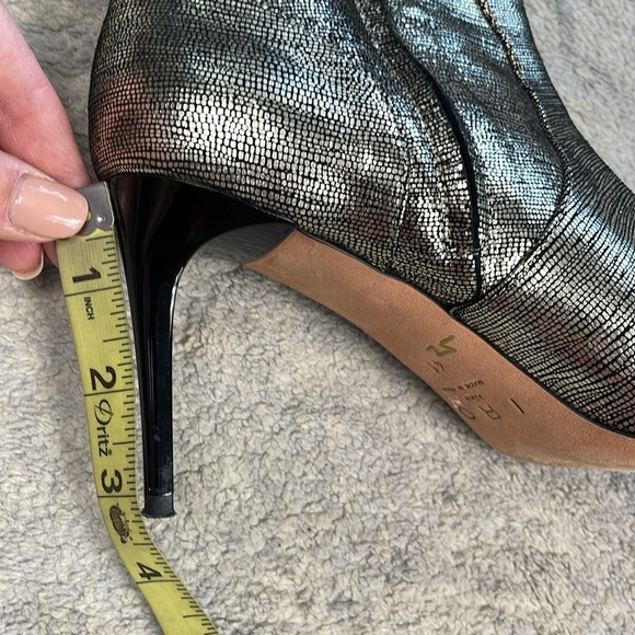 IRO Metallic Davy Ankle Boots Stiletto Heel Silver Sz 41 - Picture 14 of 15